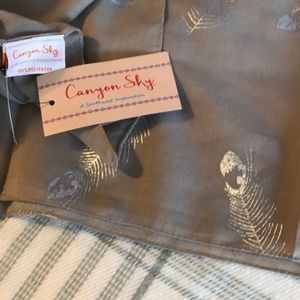 Canyon Sky Southwest Inspiration brown and Silver Leaf Scarf/wrap